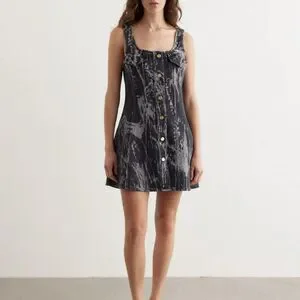 Ganni | Dresses | Ganni Womens Black And Grey Dress | Poshmark
